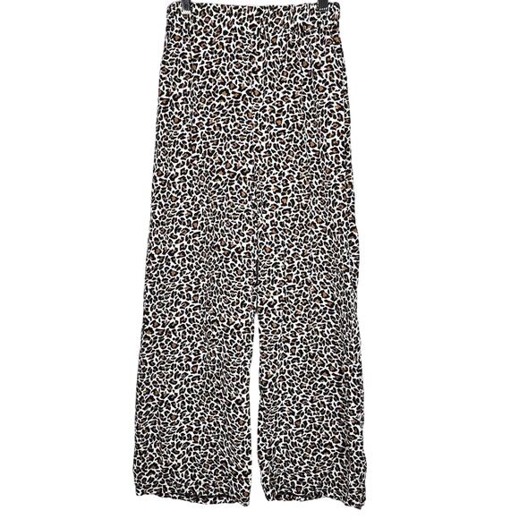 Leopard Print Elastic Waist Wide Leg Pants XS - Picture 1 of 8
